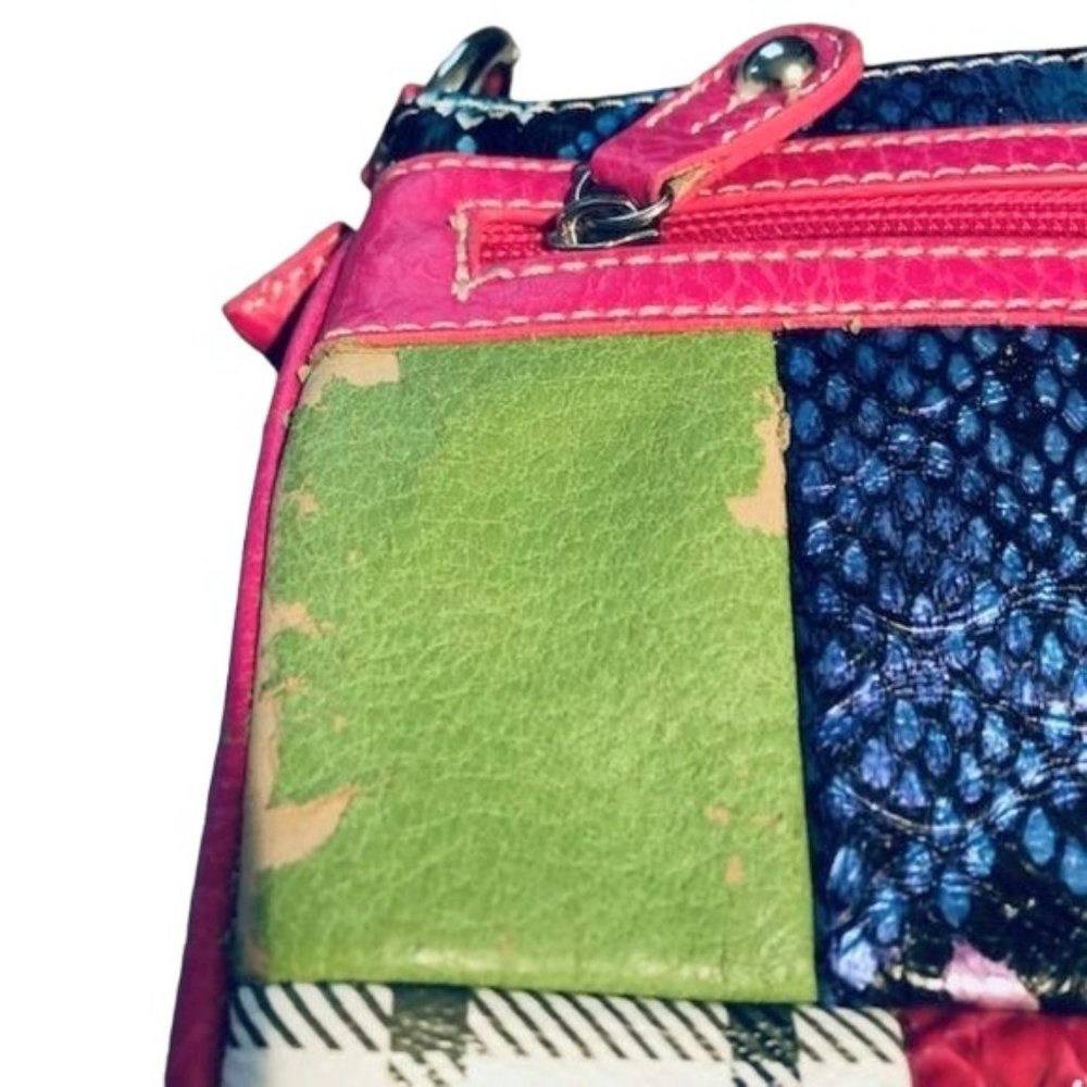 Flat Patchwork Faux Leather Shoulder Bag - image 6